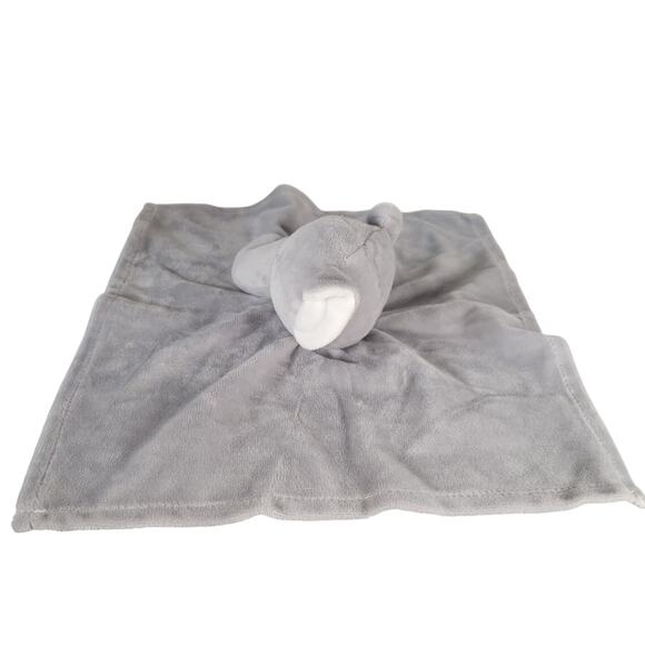 Gray Elephant Plush Lovey Security Blanket 12"x12" Soft Baby Comfort Toy - Picture 6 of 9